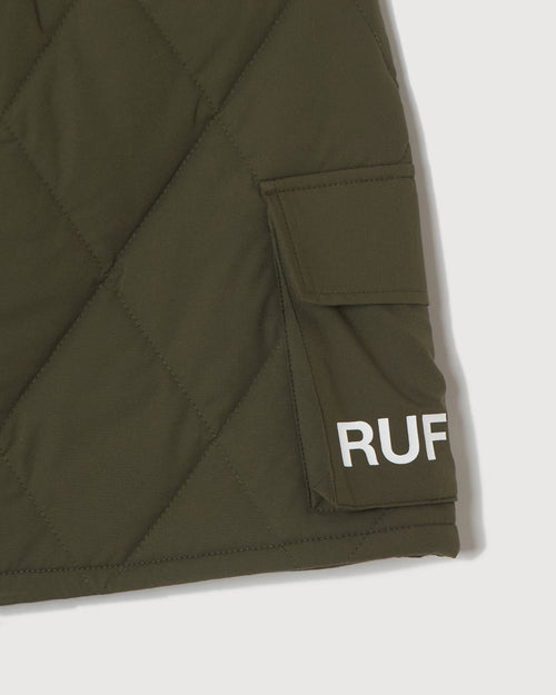 STRAIGHT QUILT PUFFER SKIRT KHAKI