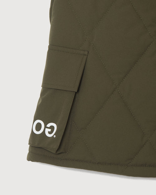 STRAIGHT QUILT PUFFER SKIRT KHAKI