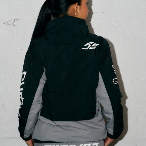 RACING LOGO HOODIE JACKET BLACK