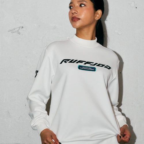 RACING LOGO L/S MOCK NECK SHIRTS WHITE