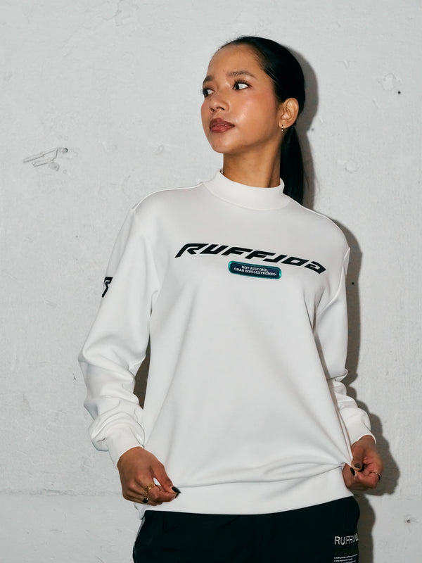 RACING LOGO L/S MOCK NECK SHIRTS WHITE