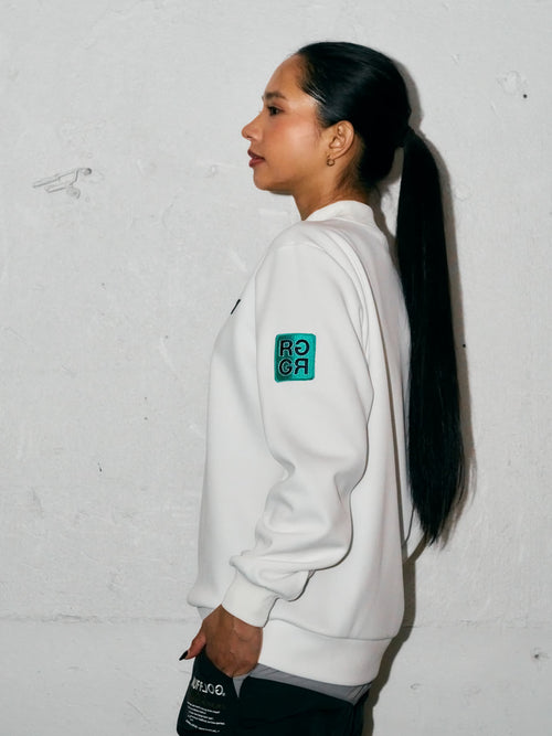 RACING LOGO L/S MOCK NECK SHIRTS WHITE