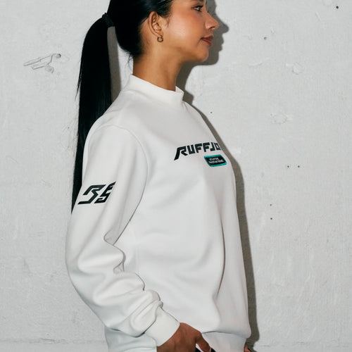 RACING LOGO L/S MOCK NECK SHIRTS WHITE