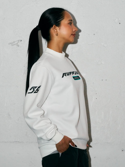 RACING LOGO L/S MOCK NECK SHIRTS WHITE