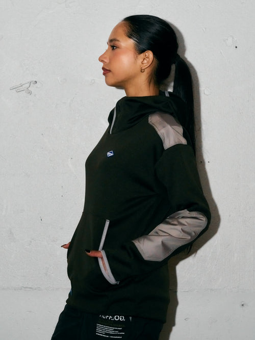 BORDER BACK HOODIE PARKA KHAKI