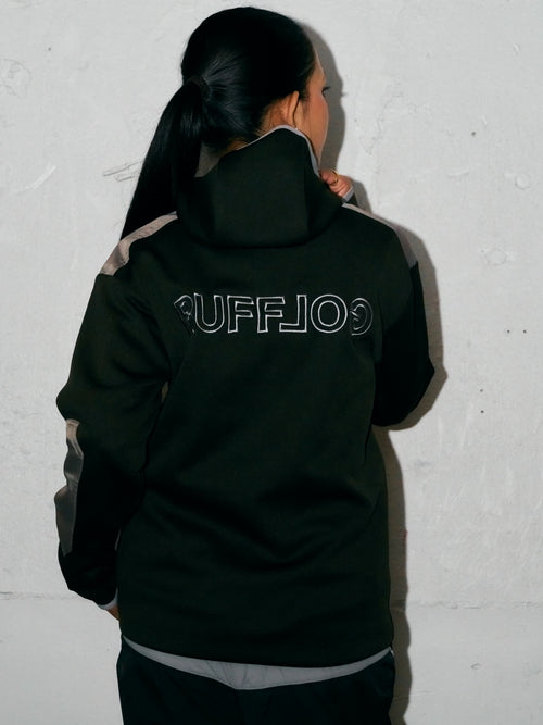 BORDER BACK HOODIE PARKA KHAKI