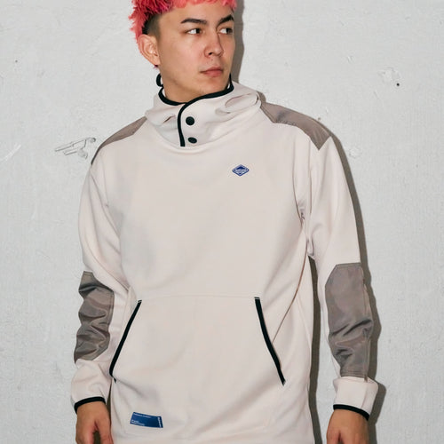 BORDER BACK HOODIE PARKA WHITE