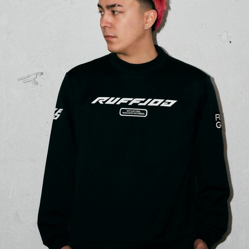 RACING LOGO L/S MOCK NECK SHIRTS BLACK