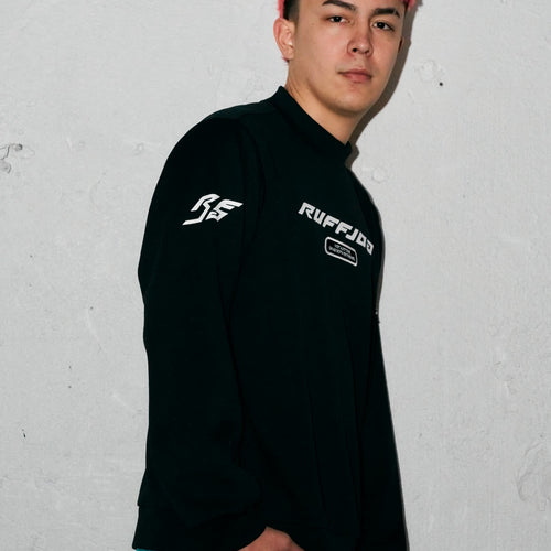 RACING LOGO L/S MOCK NECK SHIRTS BLACK