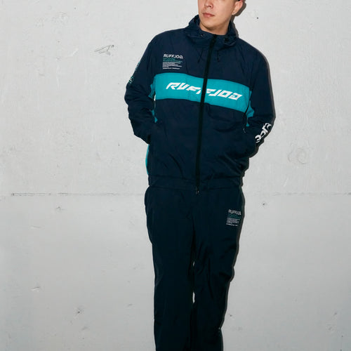 RACING LOGO HOODIE JACKET NAVY