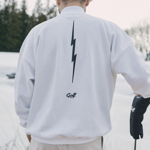 VERTICAL VOLT MOCKNECK SWEAT WHITE