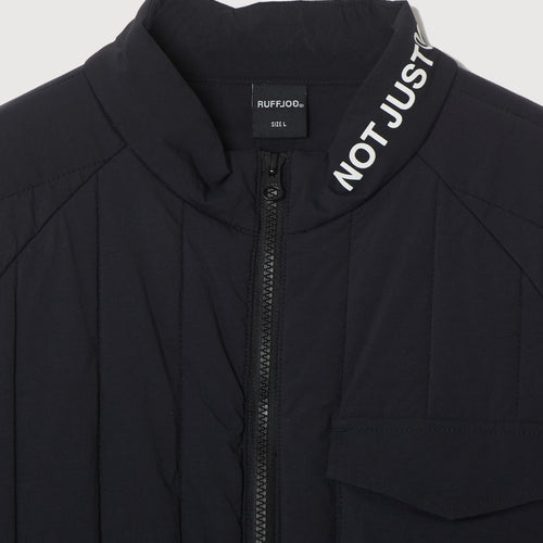 STRAIGHT QUILT PUFFER JACKET BLACK