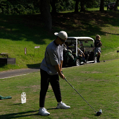 SHELTECH®︎×Cph/Golf™ #GENTLEMAN BORDER MOCKNECK TEE BLACK BORDER