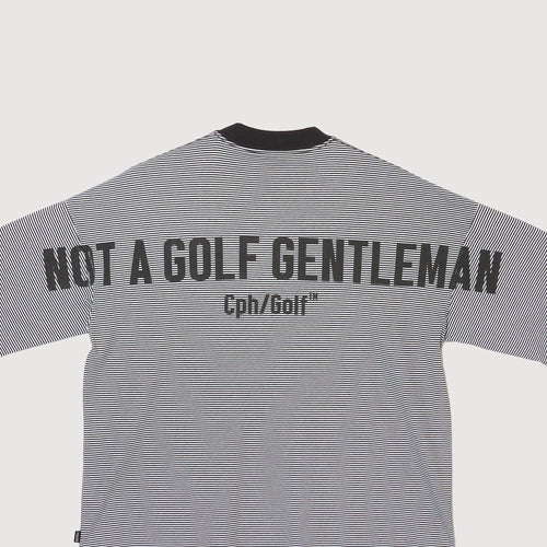 SHELTECH®︎×Cph/Golf™ #GENTLEMAN BORDER MOCKNECK TEE BLACK BORDER