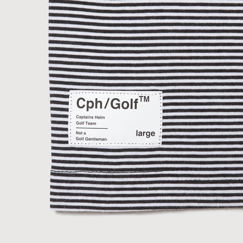 SHELTECH®︎×Cph/Golf™ #GENTLEMAN BORDER MOCKNECK TEE BLACK BORDER