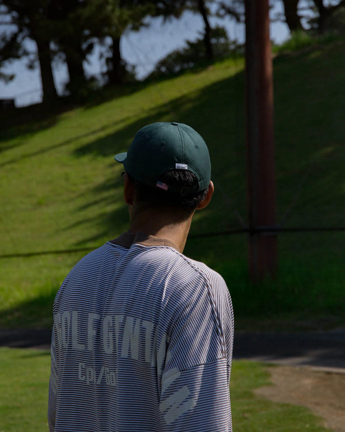 SHELTECH®︎×Cph/Golf™ #GENTLEMAN BORDER MOCKNECK TEE BROWN BORDER
