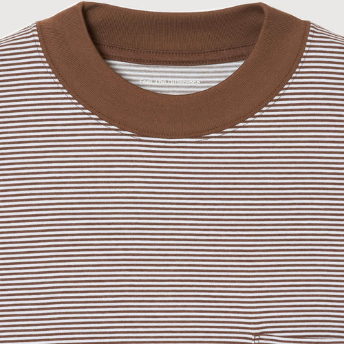 SHELTECH®︎×Cph/Golf™ #GENTLEMAN BORDER MOCKNECK TEE BROWN BORDER