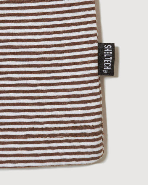 SHELTECH®︎×Cph/Golf™ #GENTLEMAN BORDER MOCKNECK TEE BROWN BORDER