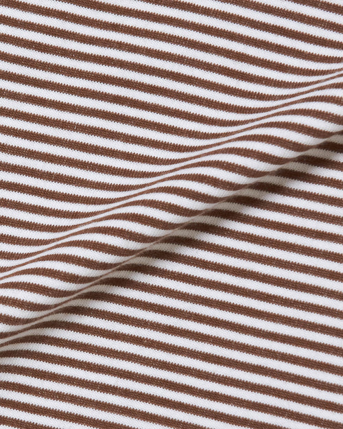 SHELTECH®︎×Cph/Golf™ #GENTLEMAN BORDER MOCKNECK TEE BROWN BORDER