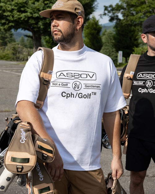 AS2OV×Cph/Golf™ #OVERSIZED MOCK NECK TEE WHITE