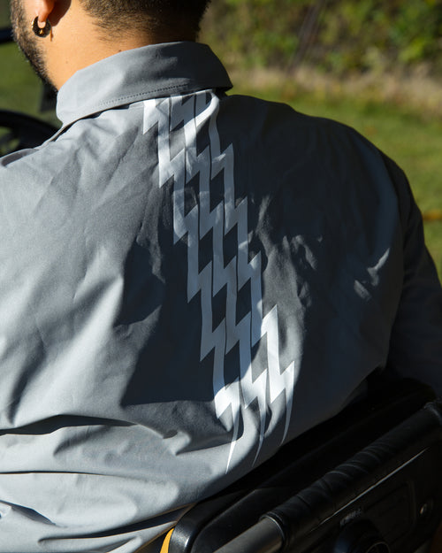 #THUNDER STRIPES W-P JACKET GRAY