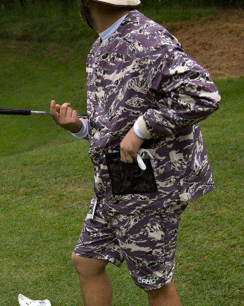#TACTICAL NO-COLLAR JACKET GRAY CAMO