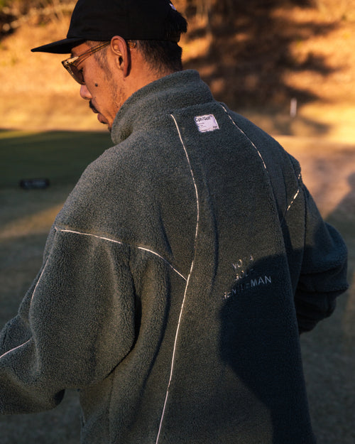 #REFLECTIVE TAPE BOA FLEECE JKT SAGE