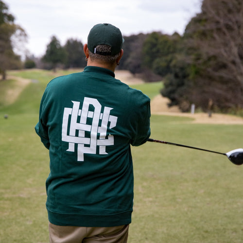 #OVERLAP LOGO CREW SWEAT GREEN