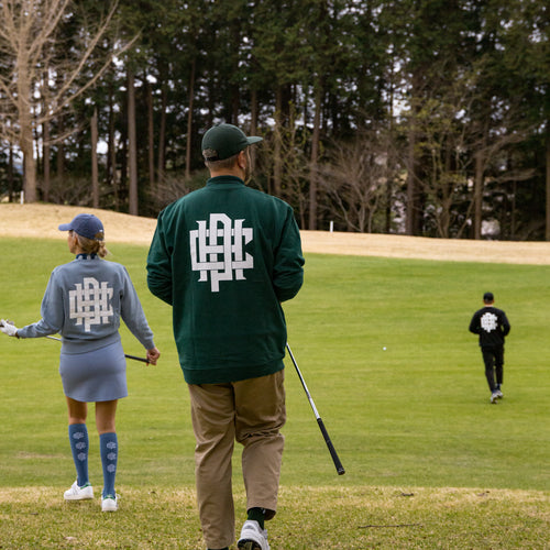 #OVERLAP LOGO CREW SWEAT GREEN