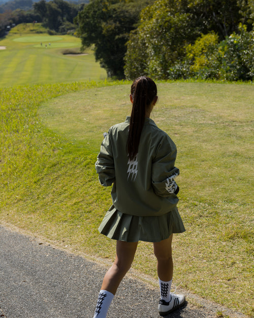 #THUNDER STRIPES W-P JACKET GREEN