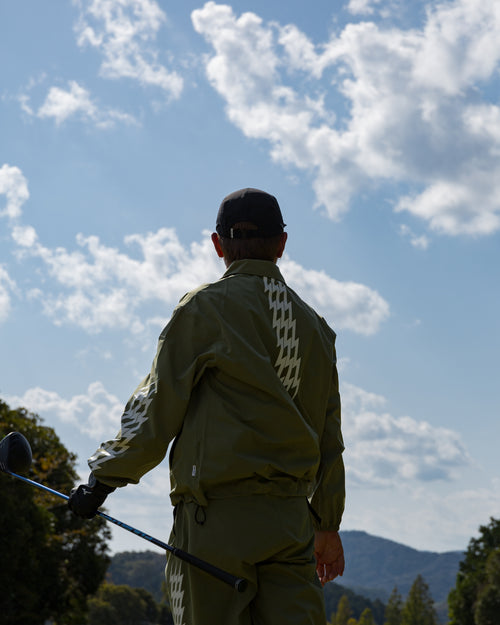 #THUNDER STRIPES W-P JACKET GREEN