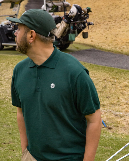 #OVERLAP LOGO FLAT VISOR CAP GREEN