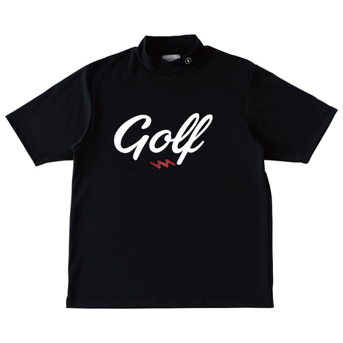 GOLF LOGO MOCK NECK S/S TEE BLACK