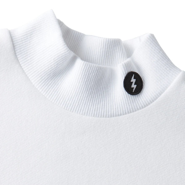 GOLF LOGO MOCKNECK SWEAT WHITE