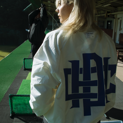 #OVERLAP LOGO NYLON PULLOVER WHITE