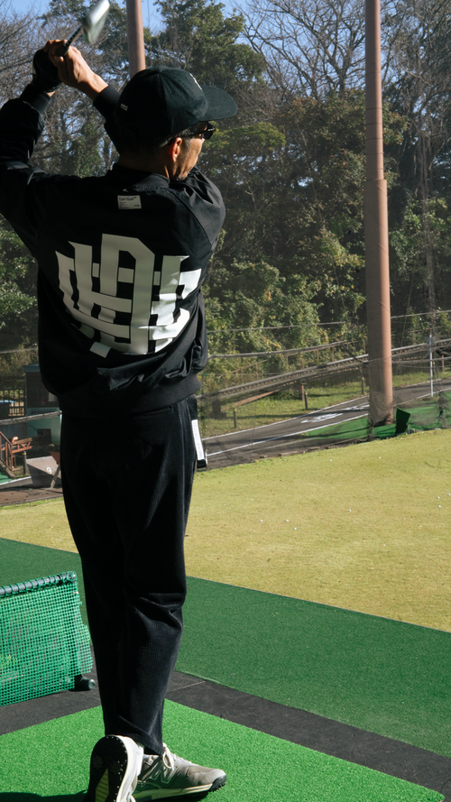 #OVERLAP LOGO NYLON PULLOVER BLACK