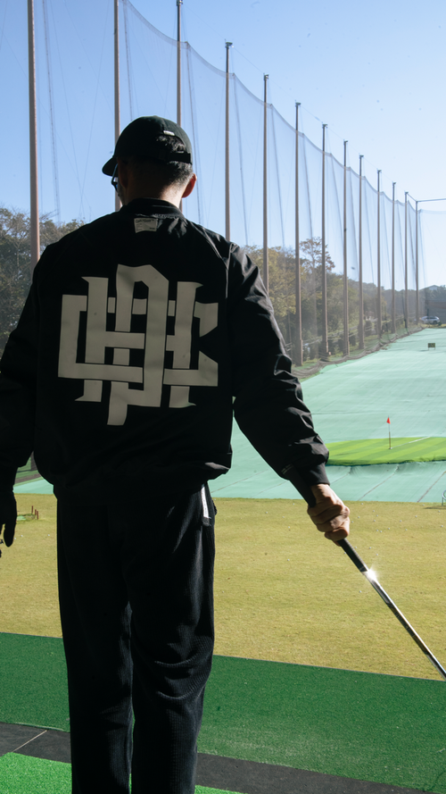#OVERLAP LOGO NYLON PULLOVER BLACK