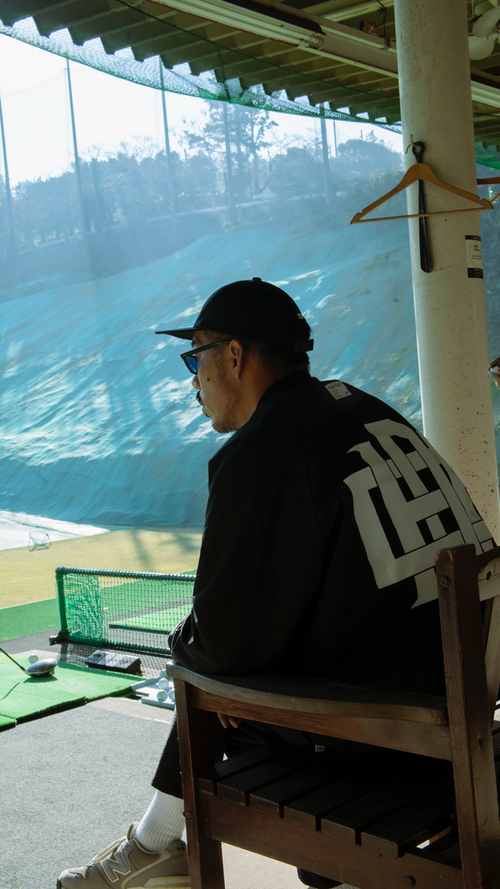 #OVERLAP LOGO NYLON PULLOVER BLACK