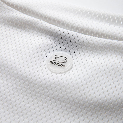 MESH SPONSORED MOCK TEE WHITE