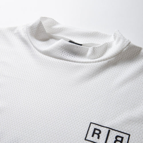 MESH SPONSORED MOCK TEE WHITE