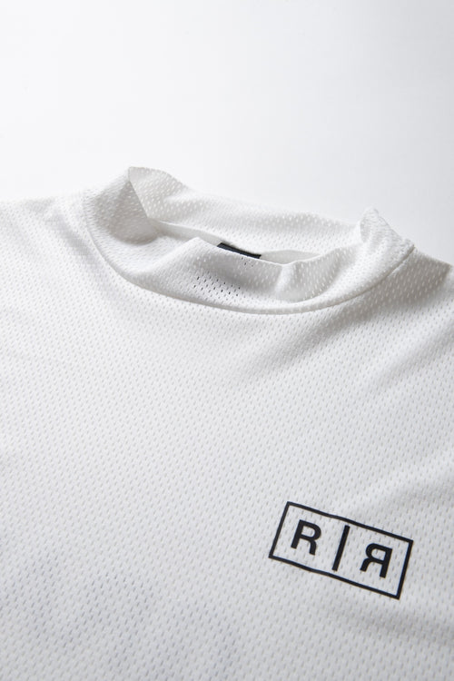 MESH SPONSORED MOCK TEE WHITE