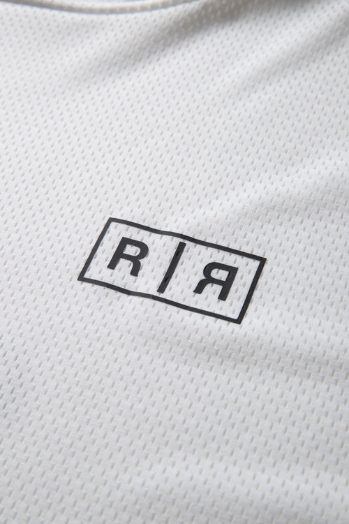 MESH SPONSORED MOCK TEE WHITE