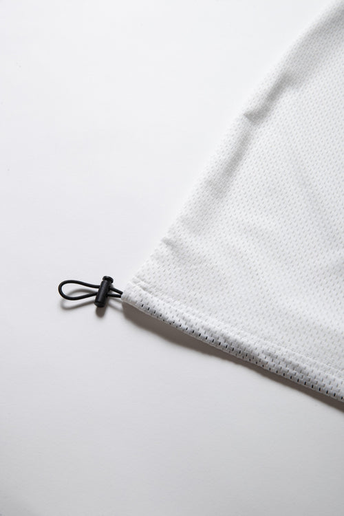 MESH SPONSORED MOCK TEE WHITE