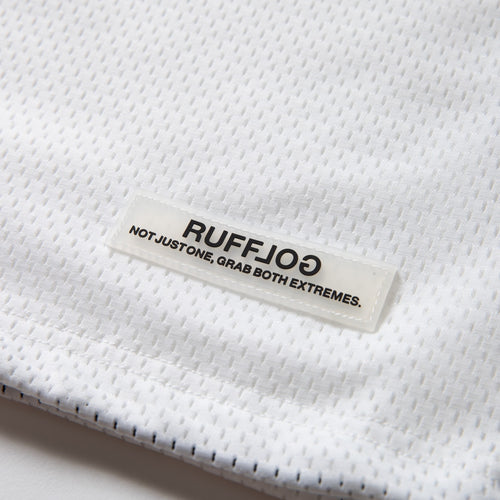 MESH SPONSORED MOCK TEE WHITE