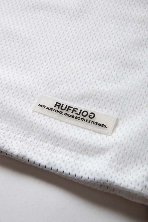 MESH SPONSORED MOCK TEE WHITE