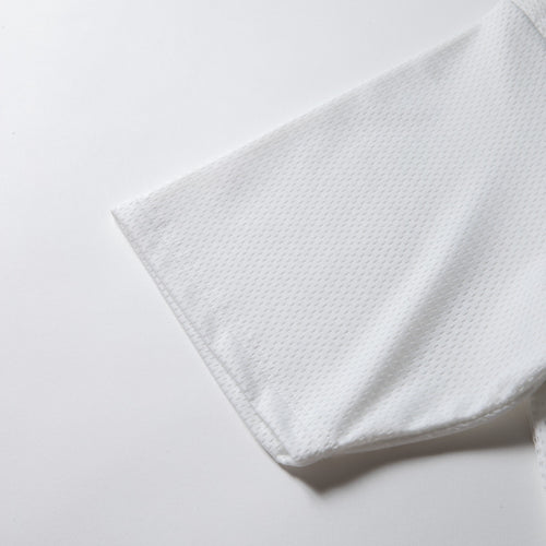 MESH SPONSORED MOCK TEE WHITE