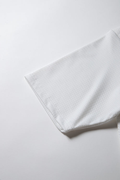 MESH SPONSORED MOCK TEE WHITE