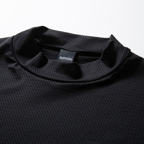 MESH SPONSORED MOCK TEE BLACK