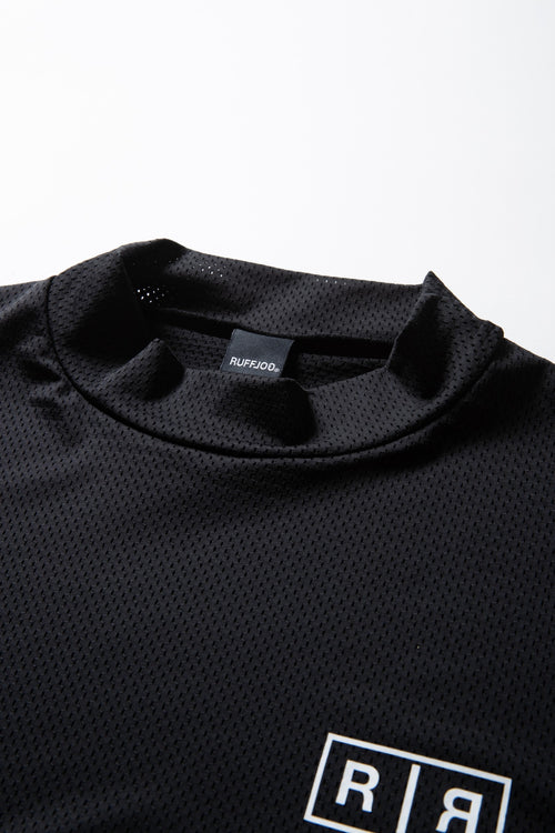 MESH SPONSORED MOCK TEE BLACK
