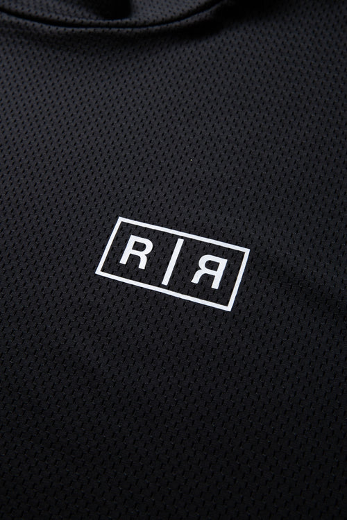 MESH SPONSORED MOCK TEE BLACK